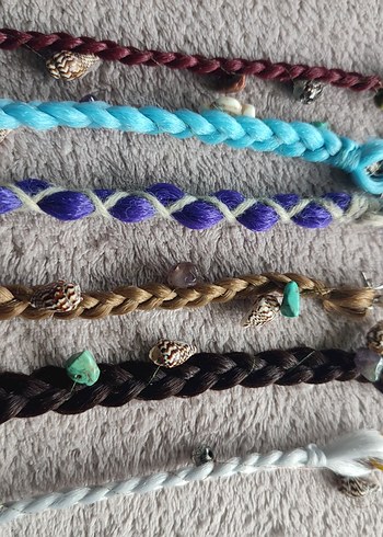 Boncuklu Renkli Örgü Saç Küpeleri - Görsel 4