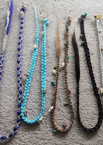 Boncuklu Renkli Örgü Saç Küpeleri - Görsel 9