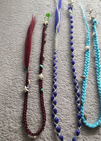 Boncuklu Renkli Örgü Saç Küpeleri - Görsel 10