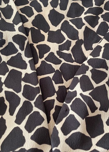 Zara Düğmeli, Zebra Desenli Midi Kadın elbise