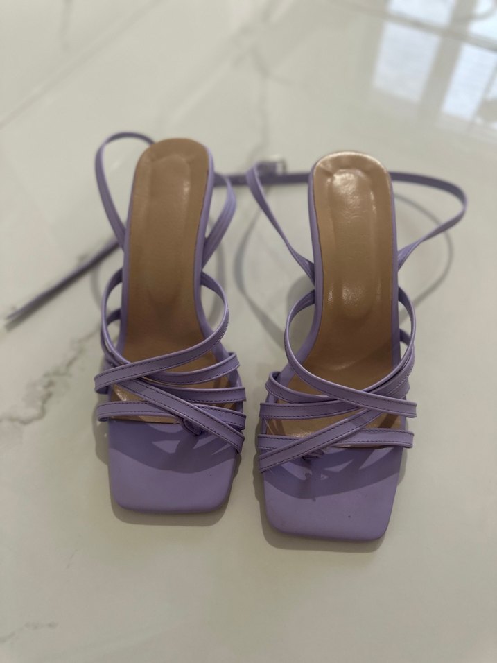 Mor Topuklu Kadın Sandalet - Görsel 2