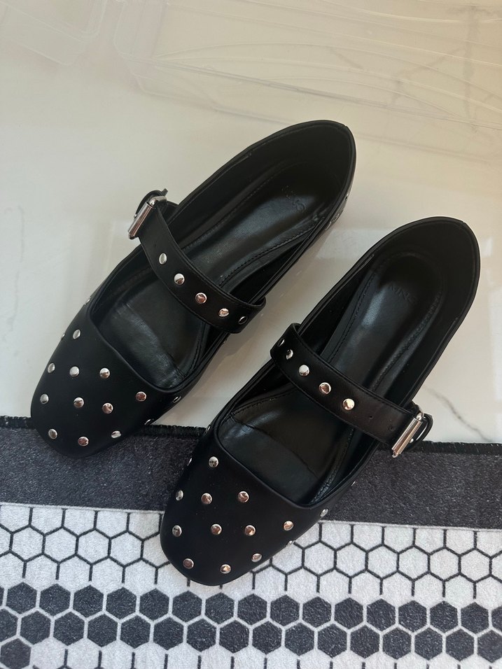 MANGO Tokalı Siyah  Kadın Babet - Görsel 2