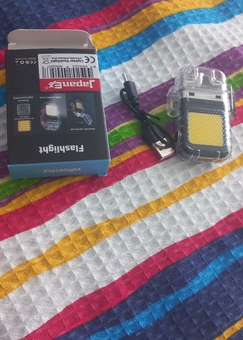 şarjlı üç çeşit ışık modlu ve çakmak - Görsel 3