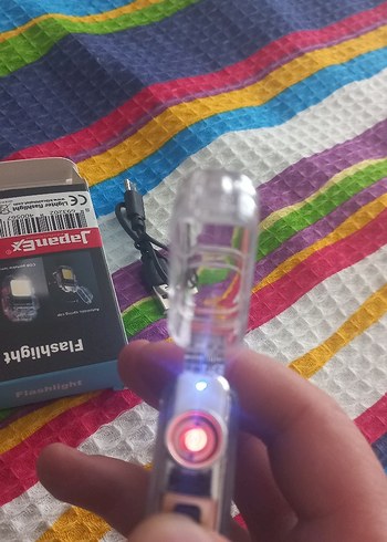 şarjlı üç çeşit ışık modlu ve çakmak - Görsel 2