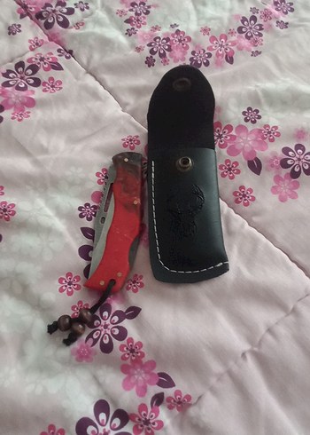 Kırmızı Katlanır Bıçak ve Kılıfı n690 - Görsel 5