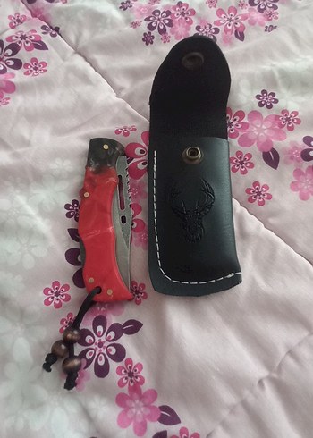 Kırmızı Katlanır Bıçak ve Kılıfı n690 - Görsel 6