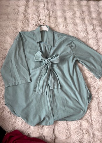 Bohem Tarzı Bağcıklı Camel Midi gömlek - Görsel 3