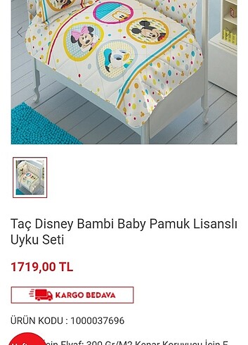 Taç Taç lisanslı Bebek uyku seti