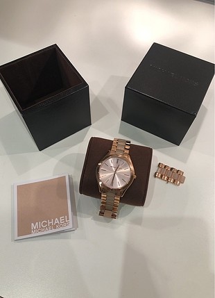 Michael Kors kasa, kadran ve kayis rose gold renkli, mineral cam