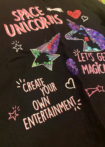 Kız Çocuk Uzun Kollu Parlak Baskılı Tişört - Görsel 2