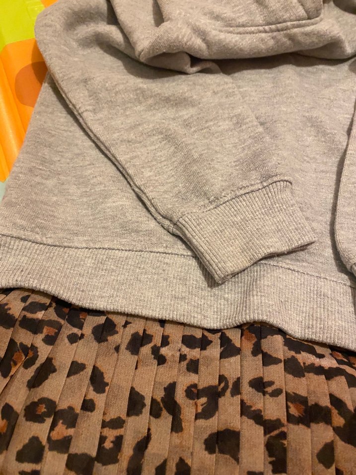 Kız Çocuk Gri Kapüşonlu Sweatshirt - Görsel 2