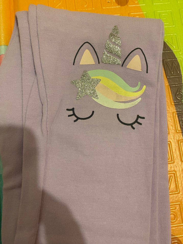 Mor Baskılı Kız Tayt - Görsel 2