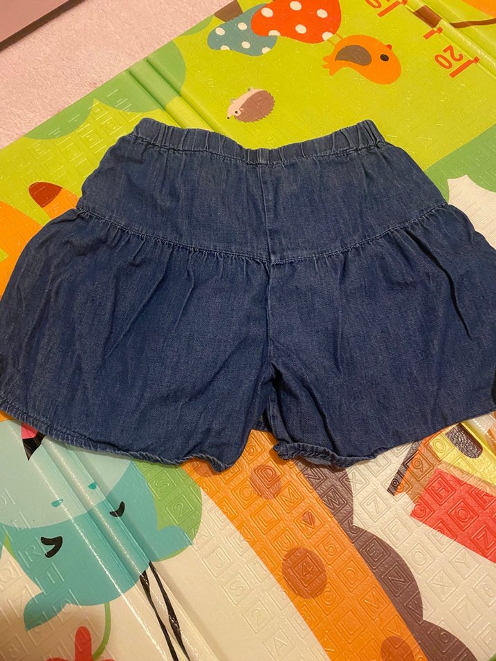 Kız Çocuk Mavi Denim Pilili şort Etek - Görsel 2