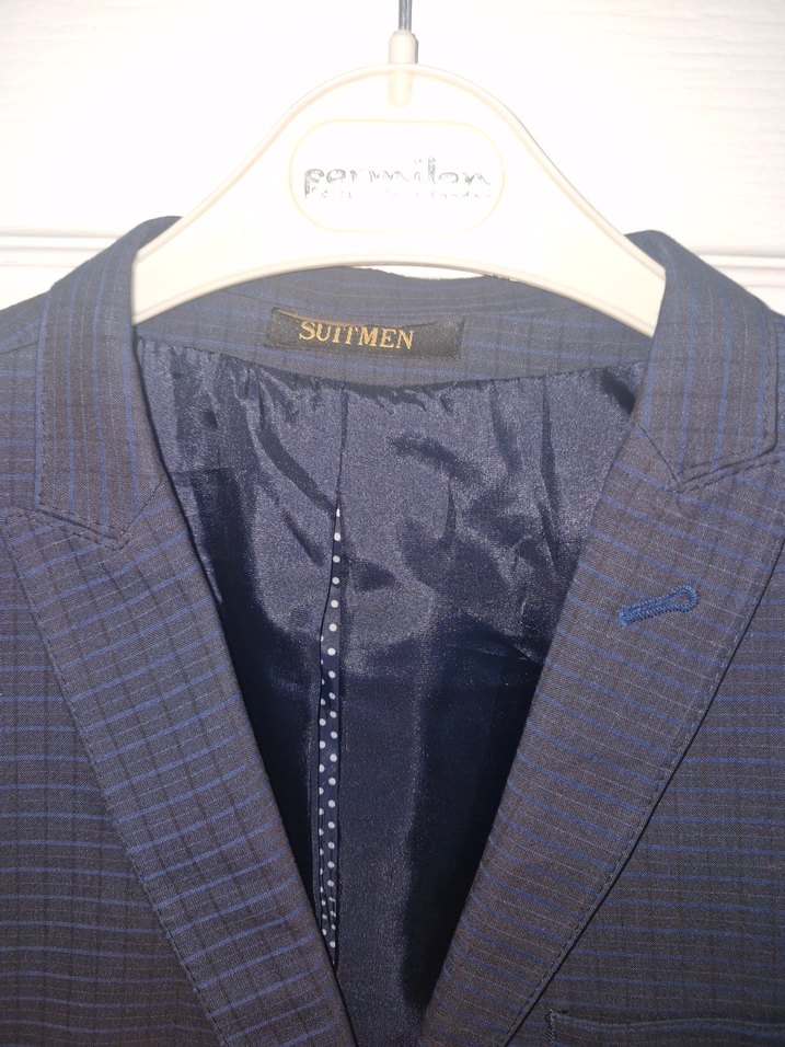 Erkek Lacivert Düğmeli Takım Elbise - Görsel 2