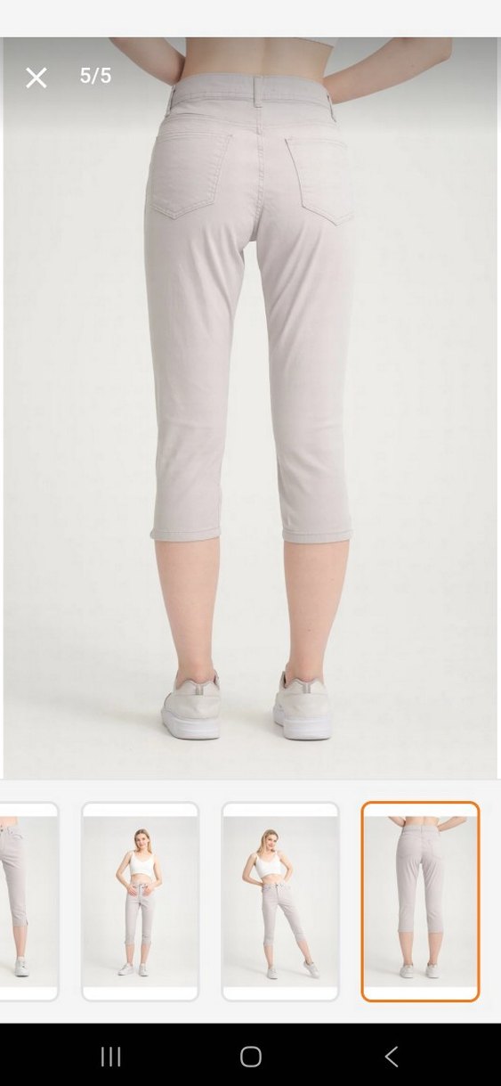 Yüksek beden klasik likralı keten büyük beden Kapri - Görsel 2