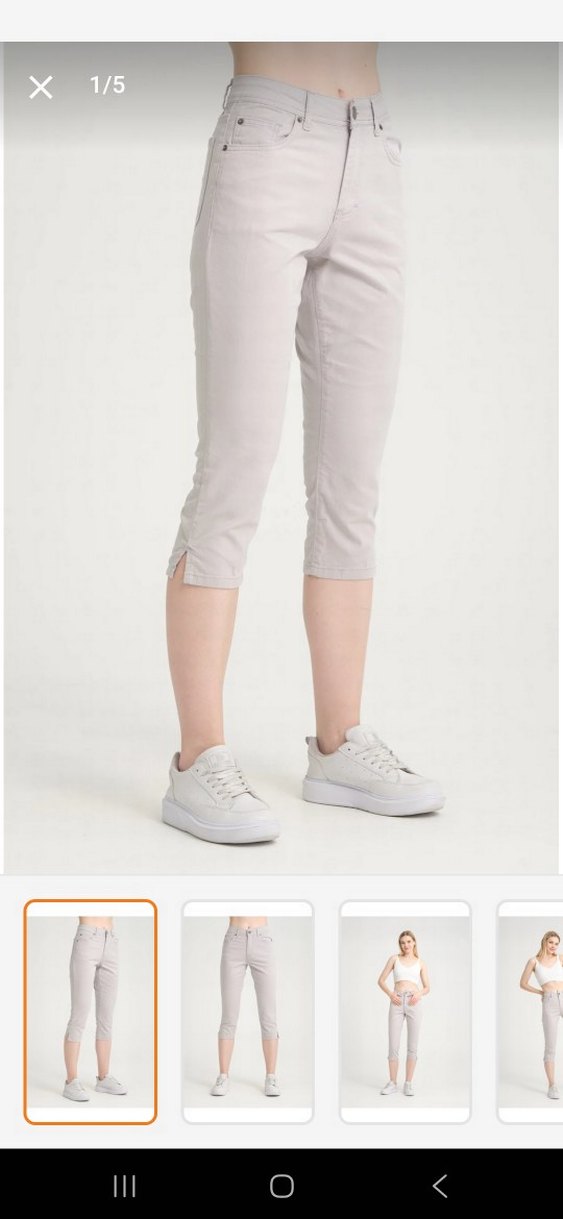 Yüksek beden klasik likralı keten büyük beden Kapri - Görsel 3