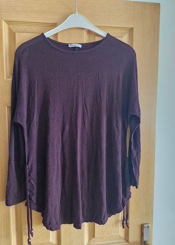 Bordo Uzun Kollu  Bluz - Görsel 4