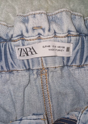 Düğmeli Mavi Midi Kadın Kot Pantolon - Görsel 3