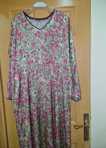 Renkli Bohem Uzun Kollu Salaş Elbise - Görsel 2