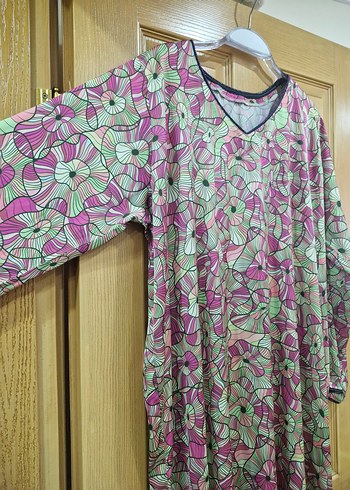 Renkli Bohem Uzun Kollu Salaş Elbise - Görsel 4