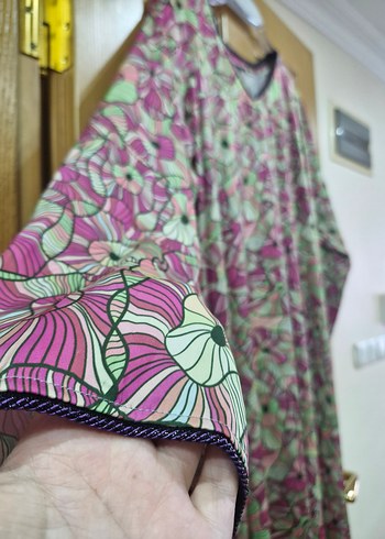 Renkli Bohem Uzun Kollu Salaş Elbise - Görsel 3