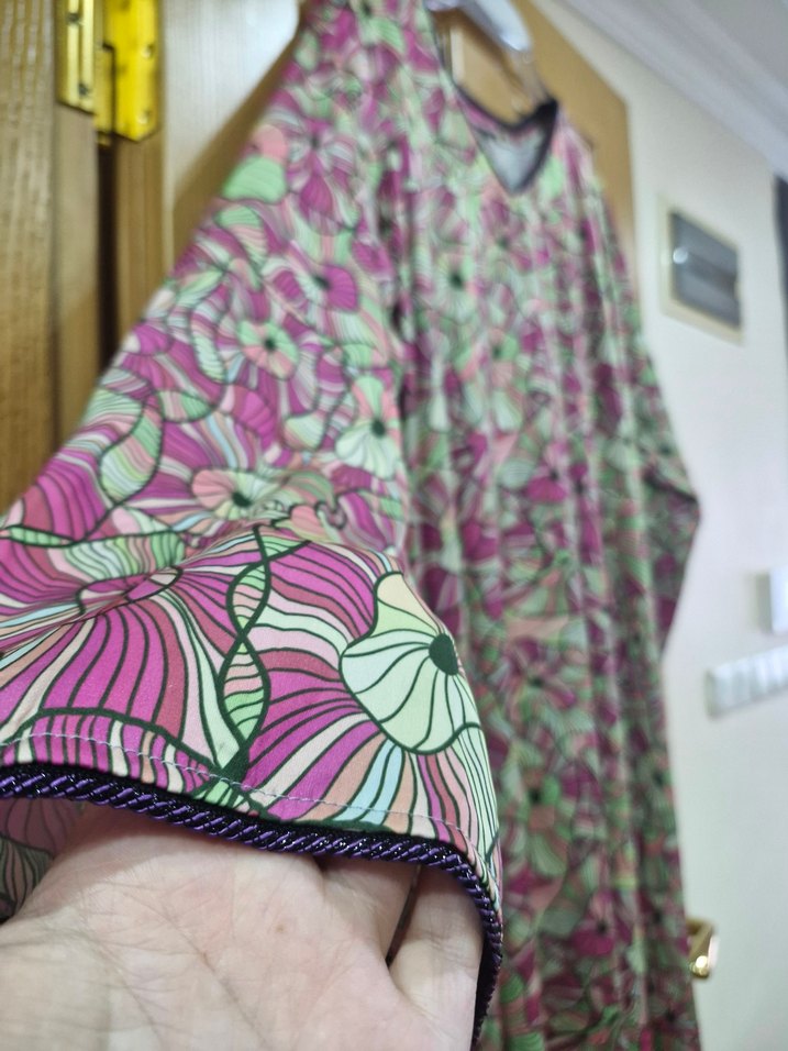 Renkli Bohem Uzun Kollu Salaş Elbise - Görsel 3