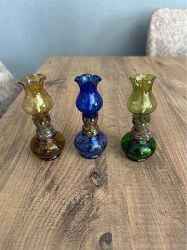 3lü mini gaz lambası biblo