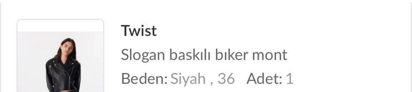 Twist Siyah Deri  Biker Ceket - Görsel 5