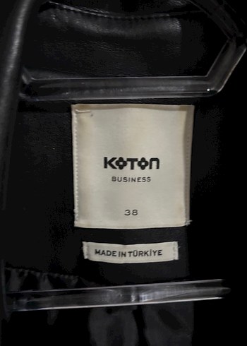 Koton Kadın Siyah Deri blazer Ceket - Görsel 3