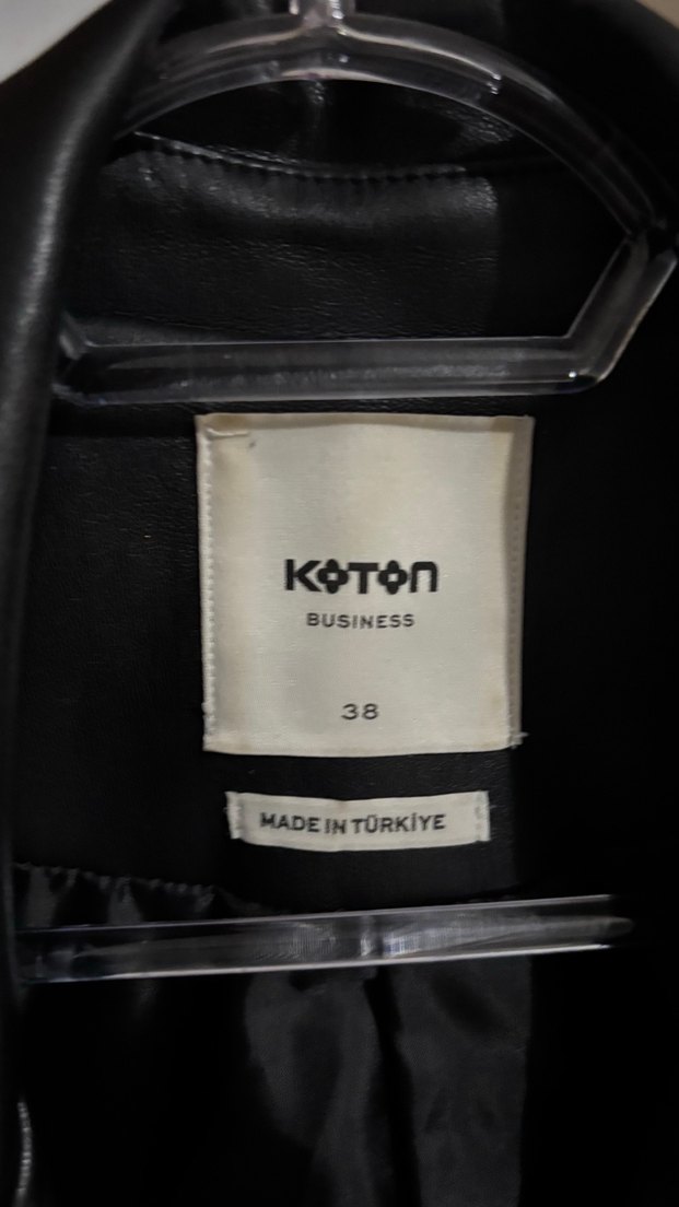 Koton Kadın Siyah Deri blazer Ceket - Görsel 3