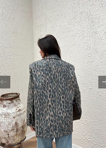 Leopar blazer ceket - Görsel 4