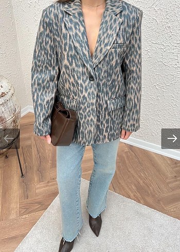 Leopar blazer ceket - Görsel 3