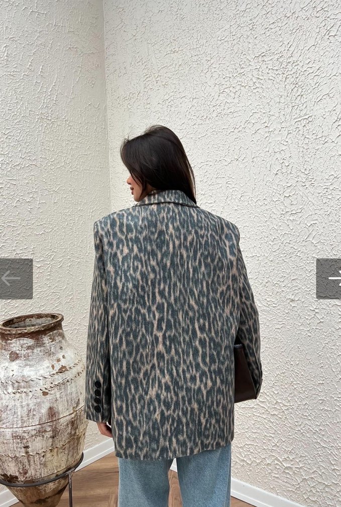 Leopar blazer ceket - Görsel 4