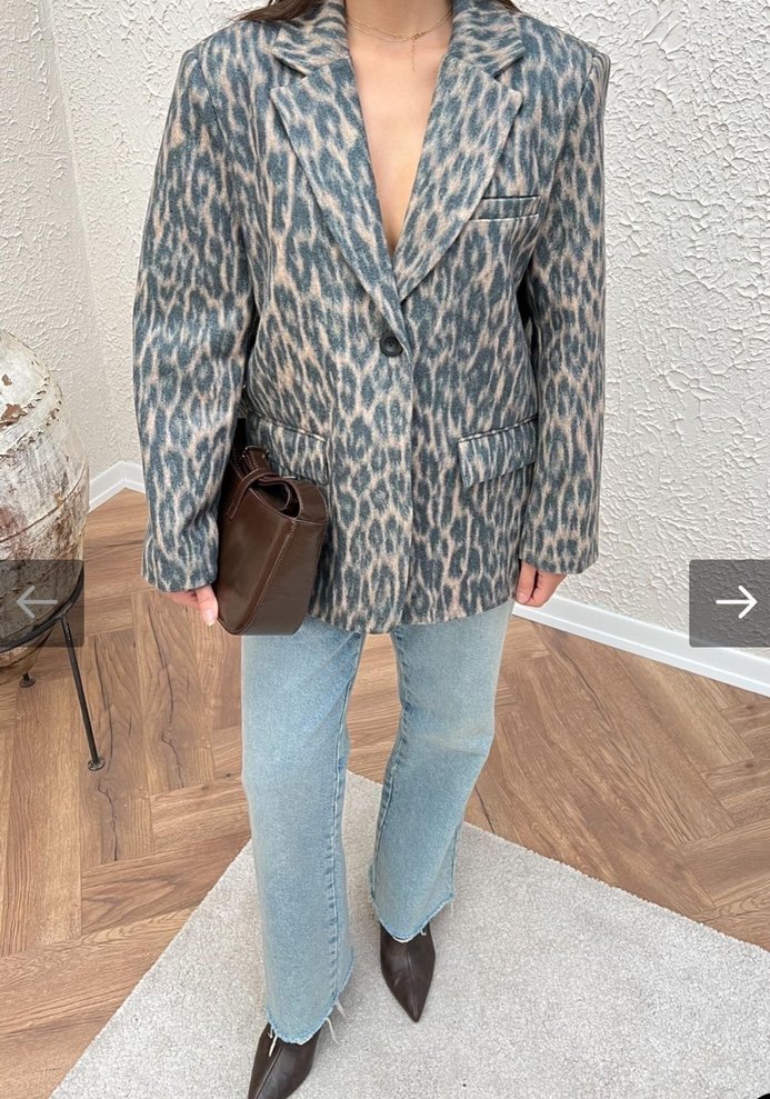 Leopar blazer ceket - Görsel 3