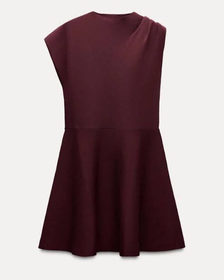 Zara bordo elbise - Görsel 2