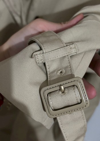 Mango Bej Kadın Süet Trençkot, Midi Boy, Düğmeli - Görsel 5