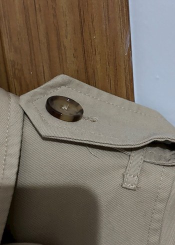 Mango Bej Kadın Süet Trençkot, Midi Boy, Düğmeli - Görsel 4