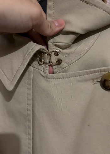 Mango Bej Kadın Süet Trençkot, Midi Boy, Düğmeli - Görsel 2