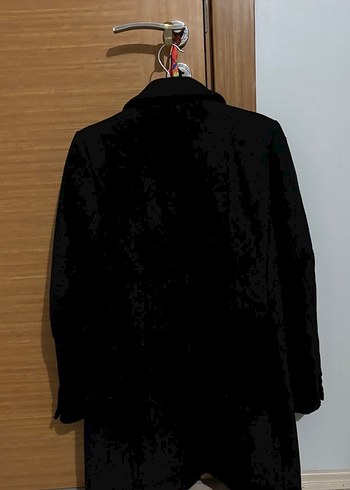 Stradivarius Siyah Çift Düğmeli Kaban - Görsel 2