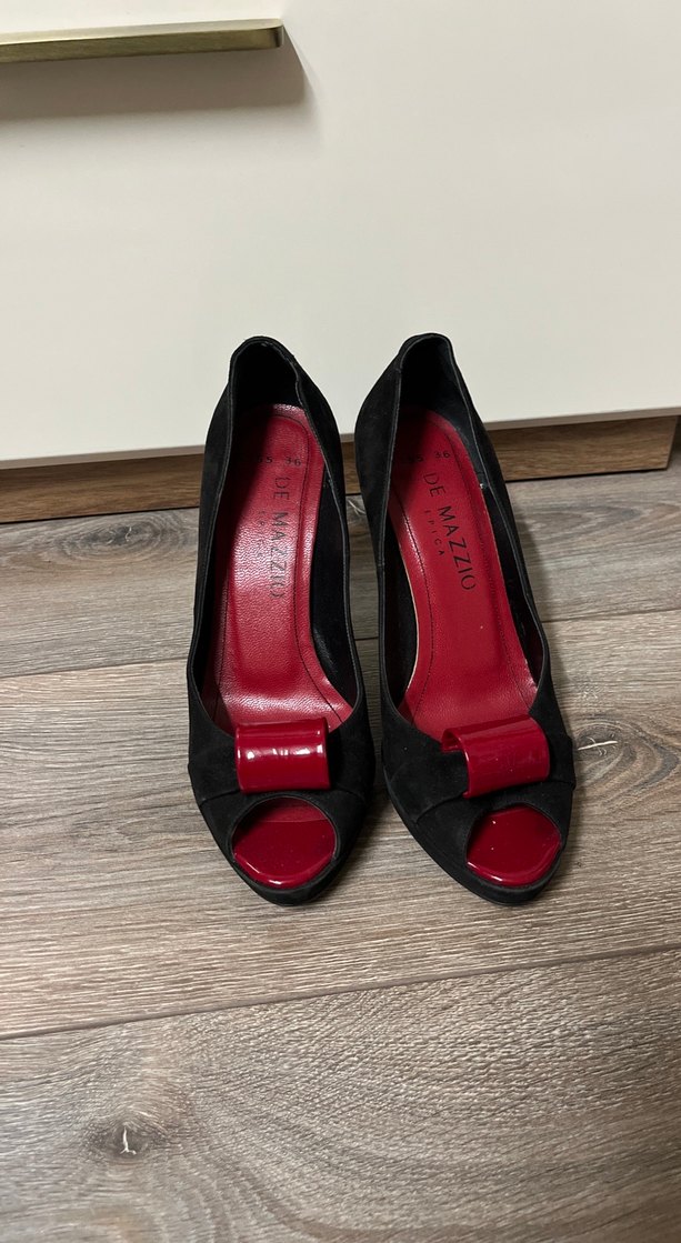 Süet burnu açık topuklu ayakkabı - Görsel 4