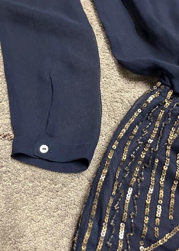 Lacivert transpan Mini şortlu Tulum - Görsel 6