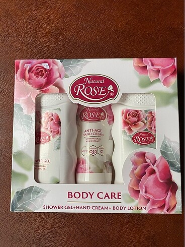 Body care- duş jeli, el kremi ve vücut losyonu.