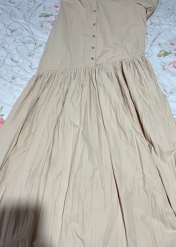 Bej Kadın Uzun Elbise - Görsel 4