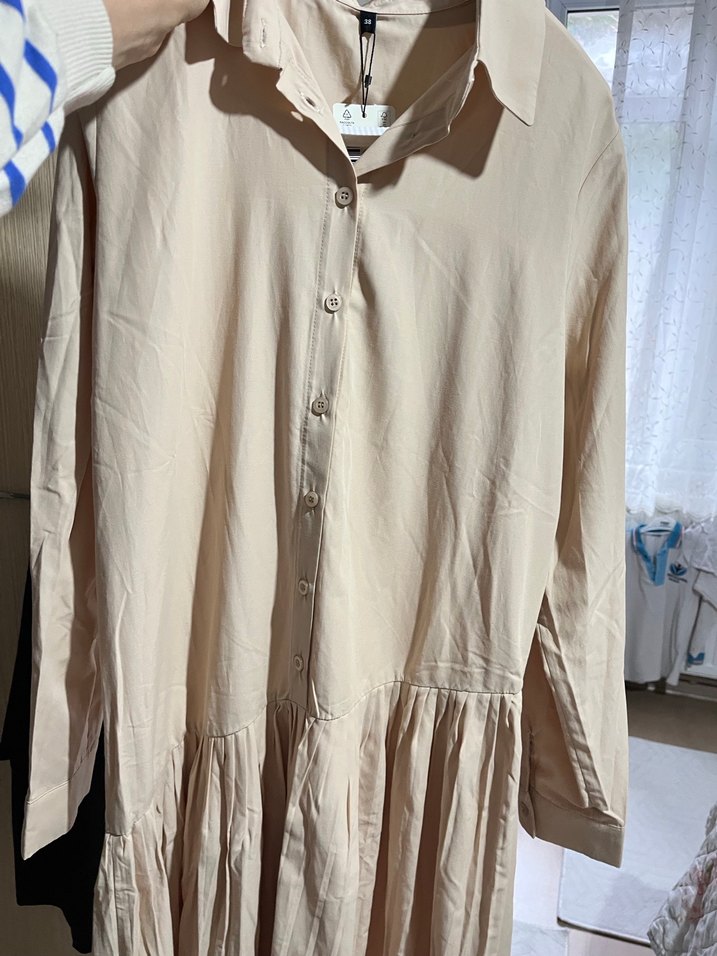 Bej Kadın Uzun Elbise - Görsel 5