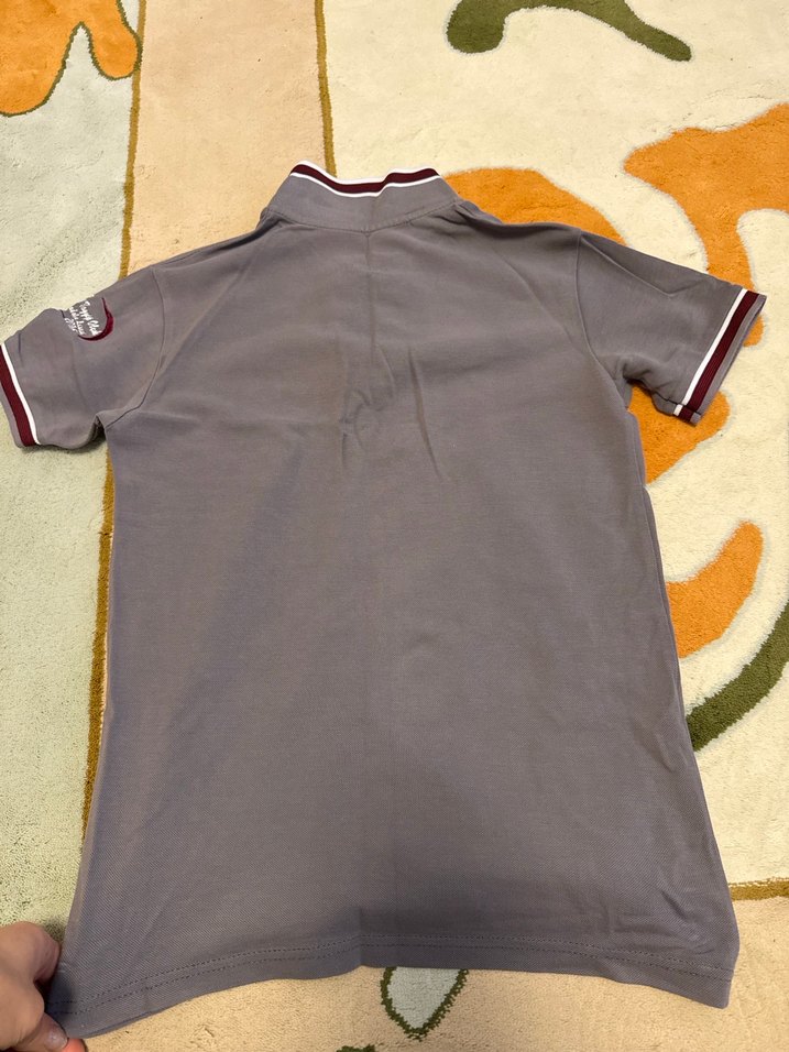 Düğmeli Gri Pamuklu Erkek Polo Tişört - Görsel 3