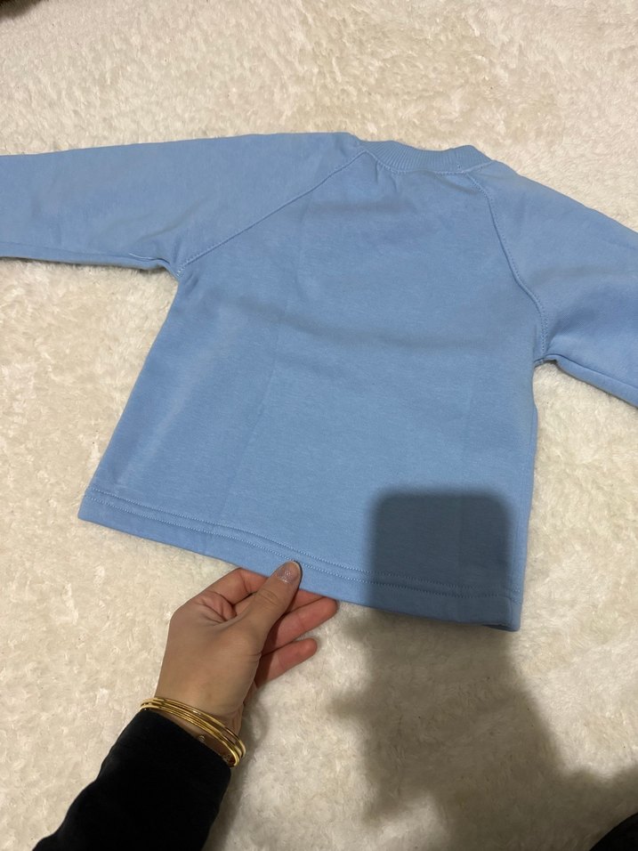 Erkek Çocuk Mavi Baskılı Sweatshirt - Görsel 3