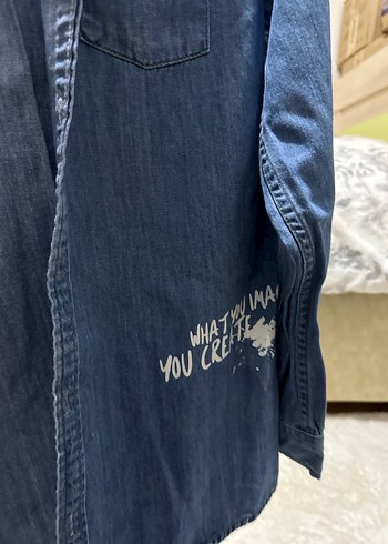 Düğmeli Mavi erkek çocuk Kot Ceket - Görsel 3