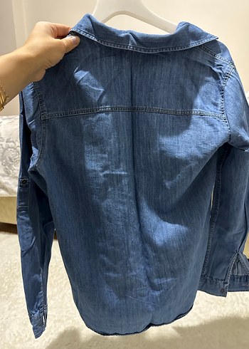 Düğmeli Mavi erkek çocuk Kot Ceket - Görsel 5