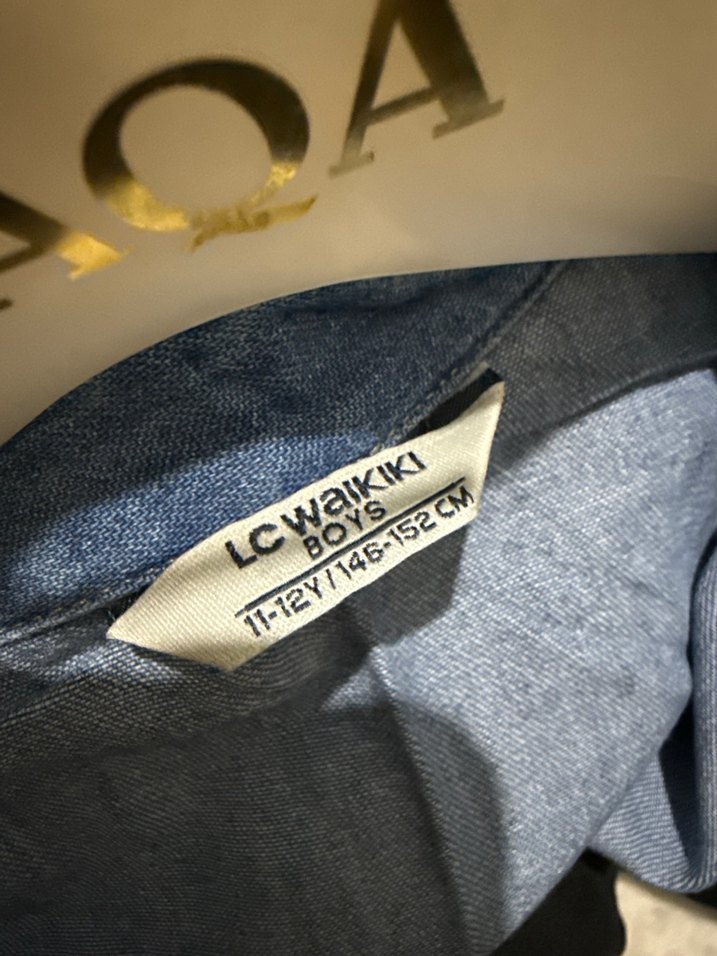 Düğmeli Mavi erkek çocuk Kot Ceket - Görsel 4