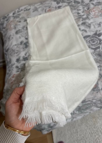 Kadın Beyaz Bohem Drape Şal - Görsel 2